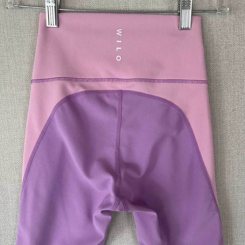 WILO the Label Leggings Ribbed Pink Purple Two Toned Colorblock Size XS - Picture 6 of 7